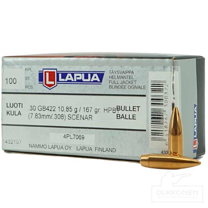 Lapua .30 Scenar GB422 10,85g luoti 100kpl/rs