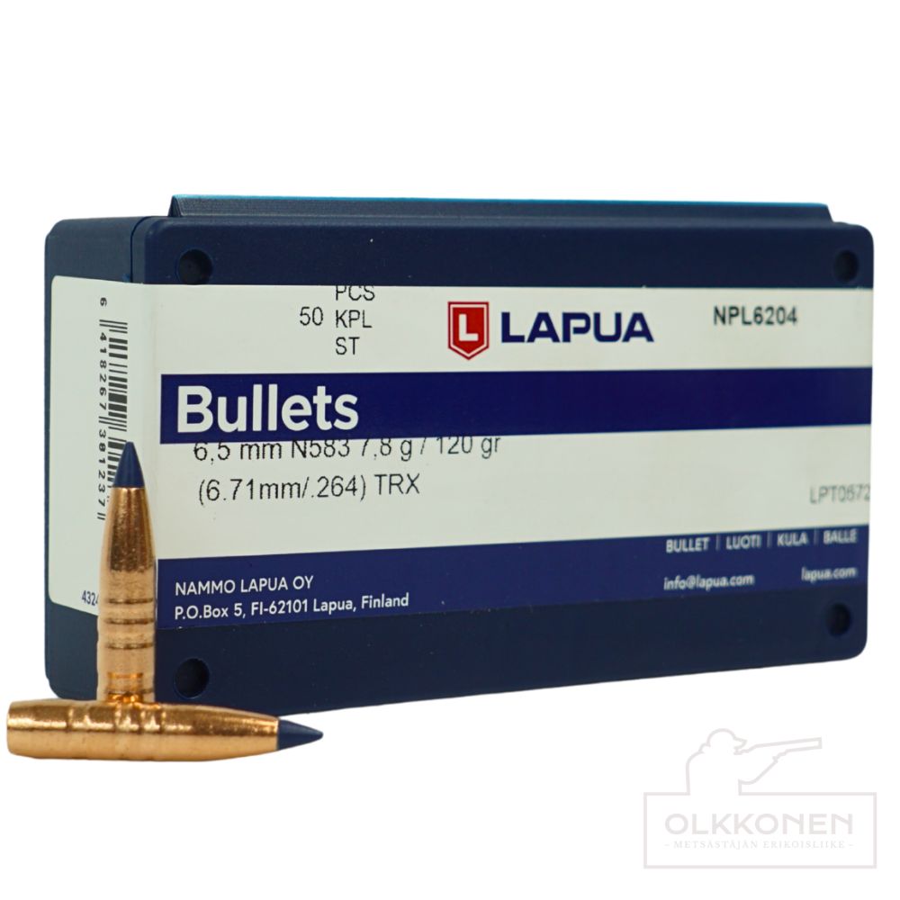 Lapua 6,5mm TRX N585 7,8 g luoti 50 kpl/rs