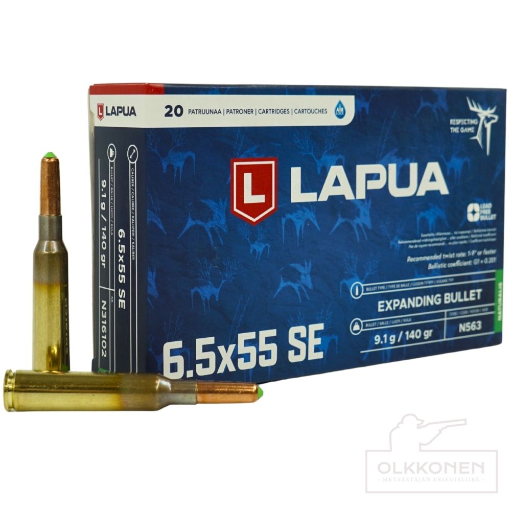 Lapua 6,5x55 SE Naturalis 9,1g  patruuna N563 20kpl/rs