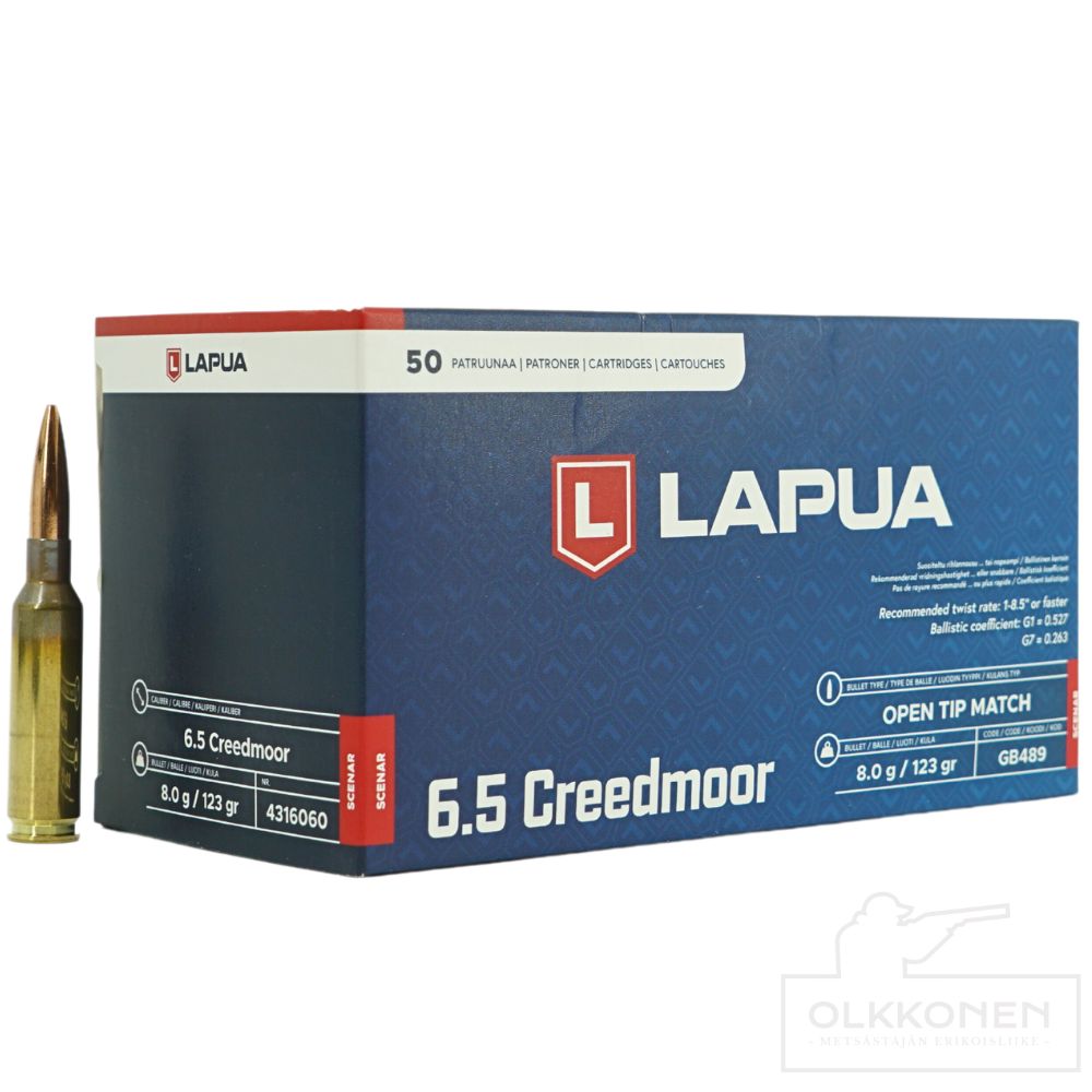 Lapua 6,5 Creedmoor 8,0 g OTM Scenar GB489 50 kpl/rs