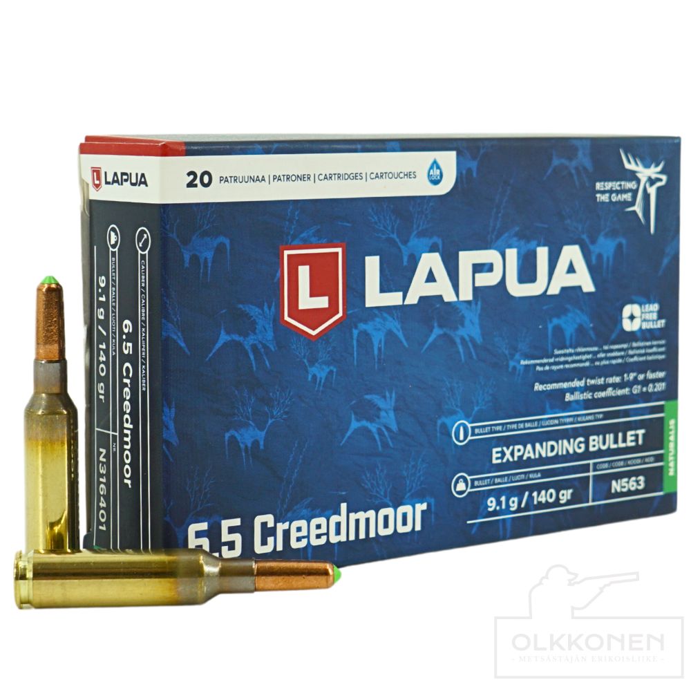 Lapua 6,5 Creedmoor Naturalis 9,1g 140 gr N563 20 kpl /rs 