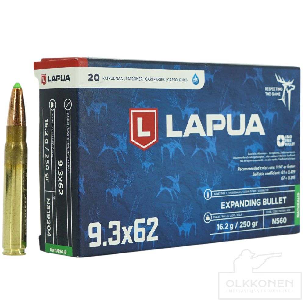 Lapua 9,3x62 Naturalis LR N560 16,2g 20kpl/rs