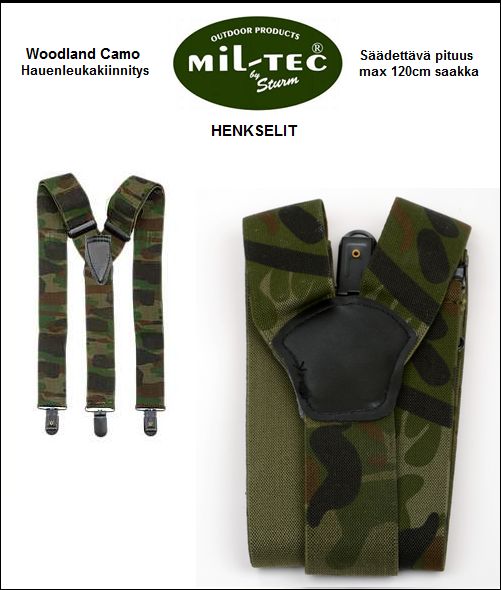 MilTec Henkselit camo (hauenleukanipistimet)