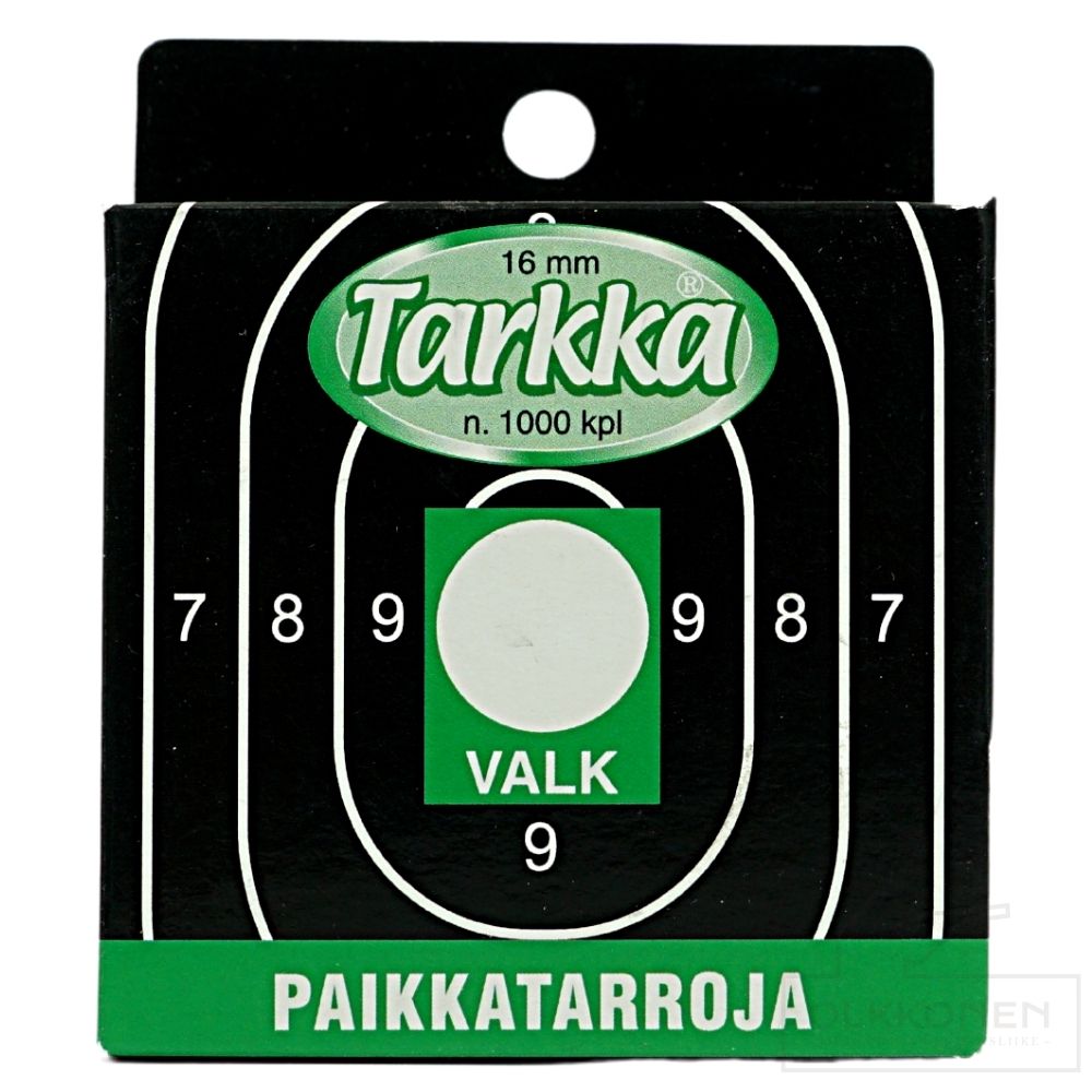 Paikkatarra Tarkka 16mm valkoinen 1000kpl/rs