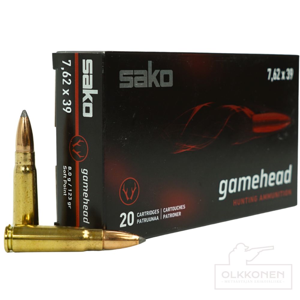 Sako 7,62x39 Gamehead SP 8g lyijykärki patruuna 20 kpl