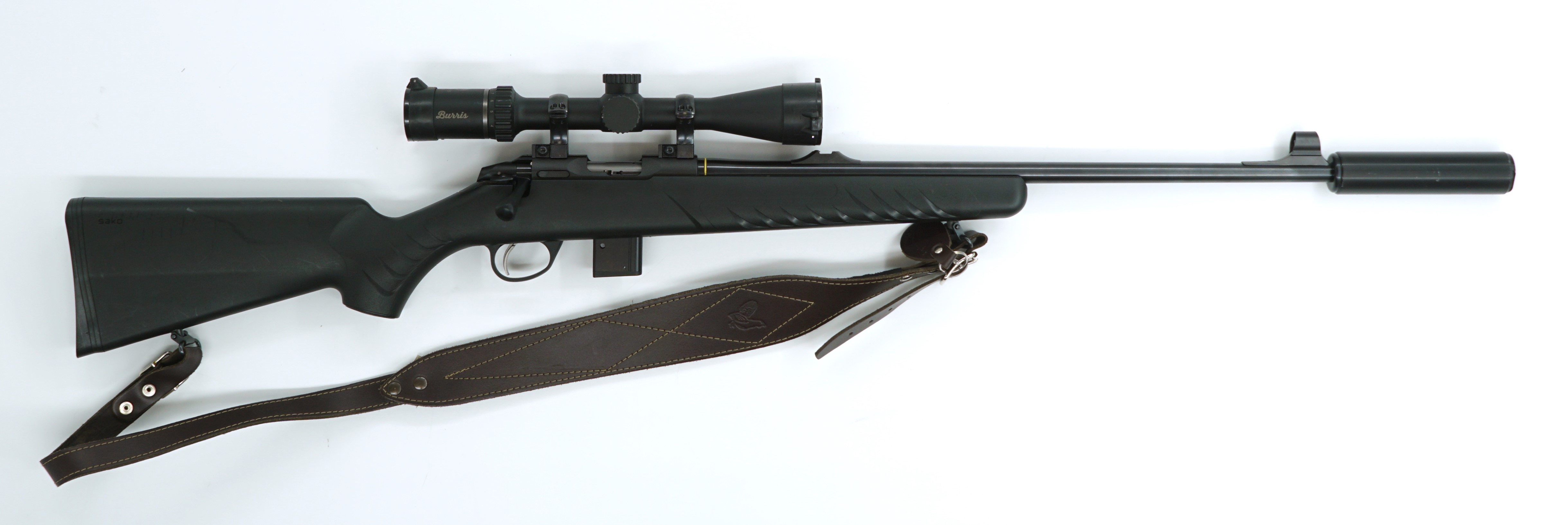 Sako Quad .22Wmr+Burris 3-9x40 kiikari+Vaimennin   Käytetty  MT