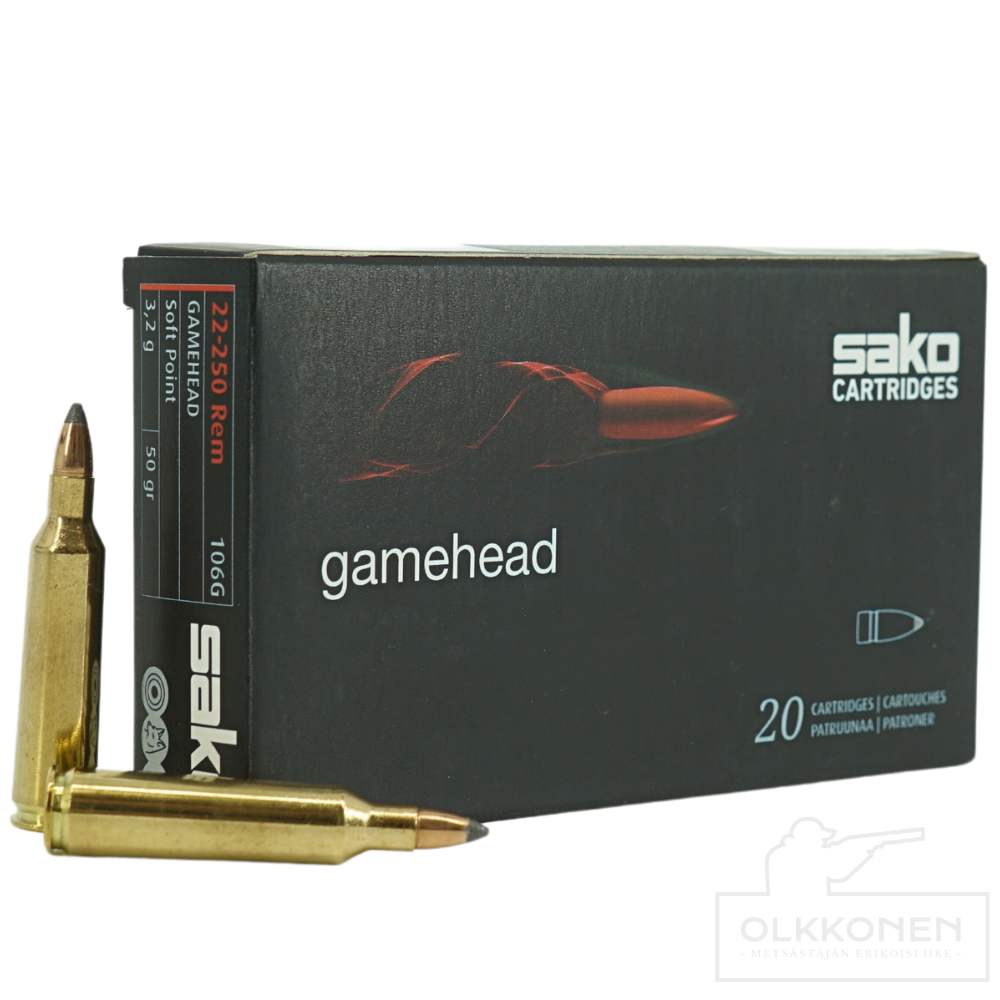 Sako Gamehead 22-250 Rem 3,2g  SP 20 kpl/rs