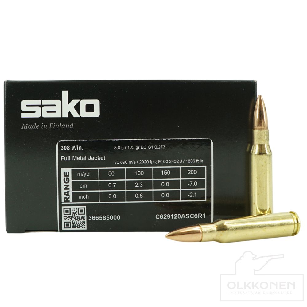 Sako Range .308 Win 8 g FMJ 50kpl/rs