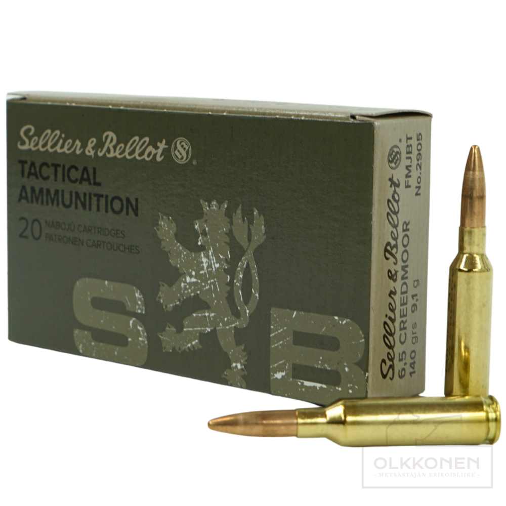 Sellier & Bellot 6,5 Creedmoor FMJ BT 9,1g patruuna 20kpl/rs