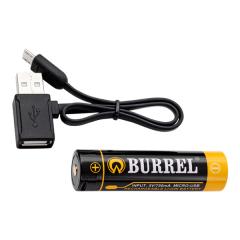 Burrel 3100 mAh 18650 -akku Micro USB