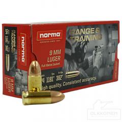 Norma 9 mm Luger FMJ 8g 1000 kpl/rs