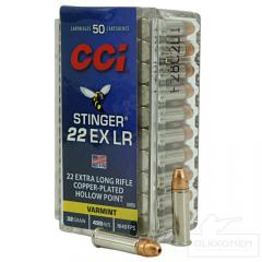 CCI .22 LR EX Stinger HP 500 m/s 2,08g 50kpl/rs   