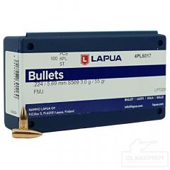 Lapua .224 FMJ 3,6g / 55gr S569 luoti 100 kpl/rs