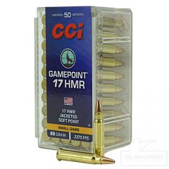 CCI .17 HMR 20gr GamePoint JSP 724m/s 50 kpl/rs