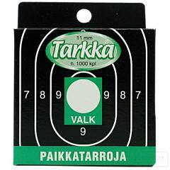 Paikkatarra Tarkka 11 mm valkoinen  pyöreä 1000kpl/rs