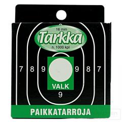 Paikkatarra Tarkka 16mm valkoinen 1000kpl/rs                                                                                    