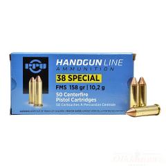 PPU .38 Special FMS 10,2g pistoolinpatruuna  50kpl/rs
