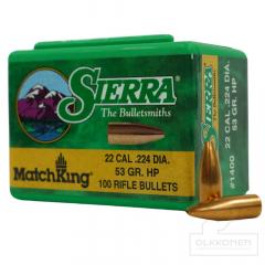 Sierra MatchKing .22 Caliber (.224) 53 gr. HP, 100 kpl/rs