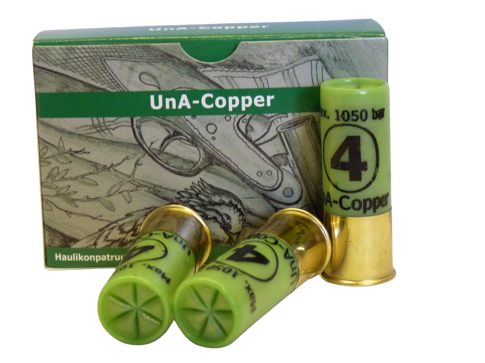 UnA-Copper patruuna 12/70 32g  haulikoko 3,25 mm 1050 bar 10kpl/rs