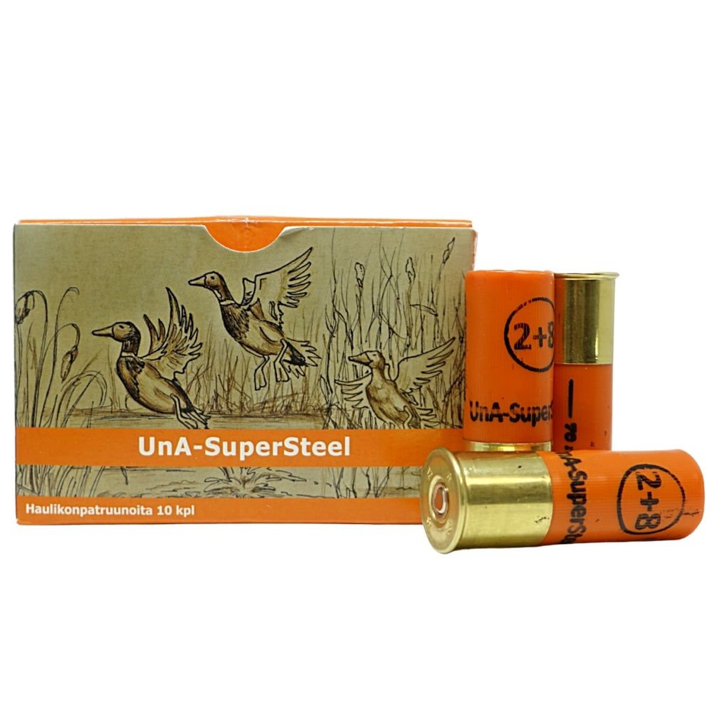 UnA-SuperSteel patruuna 12/70 32g haulikoko 8+2 10kpl/rs