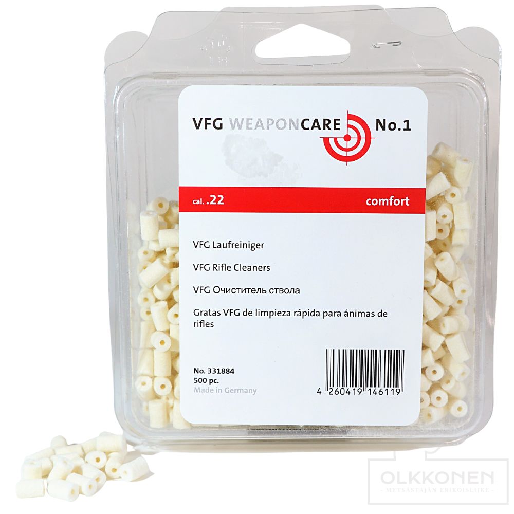 VFG 611 .222 / 5,7 mm puhdistustulpat 500 kpl/rs
